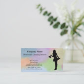 Carte de visite du service de nettoyage profession (Debout devant)