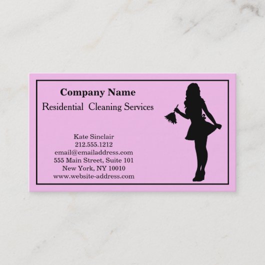 Carte de visite du service de nettoyage profession (Devant)