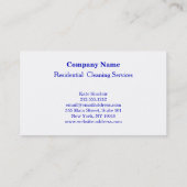 Carte de visite du service de nettoyage profession (Dos)