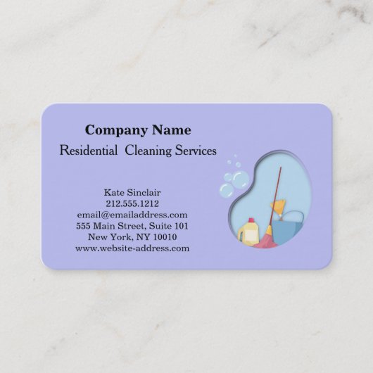 Carte de visite du service de nettoyage profession (Devant)