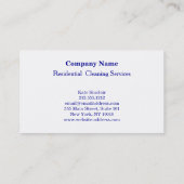 Carte de visite du service de nettoyage profession (Dos)