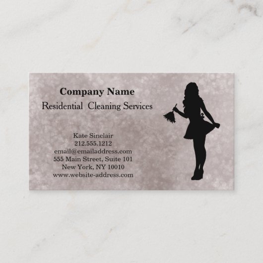 Carte de visite du service de nettoyage profession (Devant)