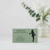 Carte de visite du service de nettoyage profession (Debout devant)