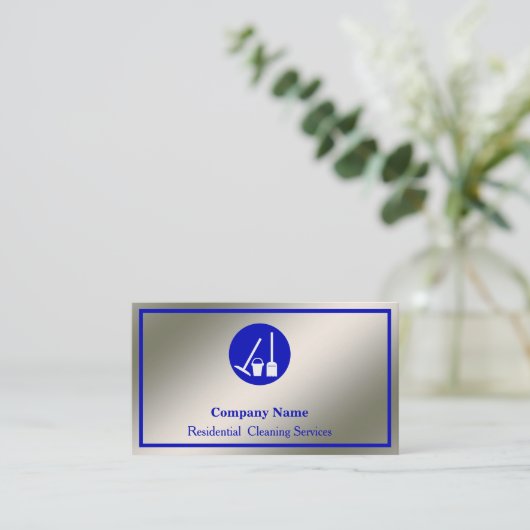 Carte de visite du service de nettoyage profession (Debout devant)