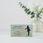 Carte de visite du service de nettoyage profession (Debout devant)