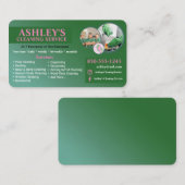 Carte de visite du service de nettoyage rose et ve (Devant / Derrière)