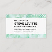 Carte de visite du service de papier peint - Vert  (Dos)