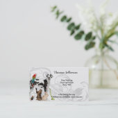 Carte de visite du service de pose pour animaux (Debout devant)