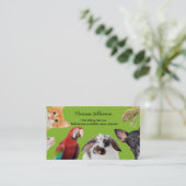 Carte de visite du service de pose pour animaux (Debout devant)