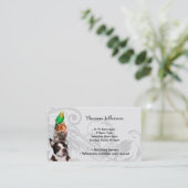 Carte de visite du service de pose pour animaux (Debout devant)