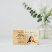 Carte de visite du service de pose pour animaux (Debout devant)