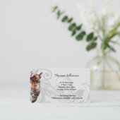 Carte de visite du service de pose pour animaux (Debout devant)