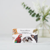 Carte de visite du service de pose pour animaux (Debout devant)