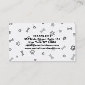 Carte de visite du service de pose pour animaux (Dos)