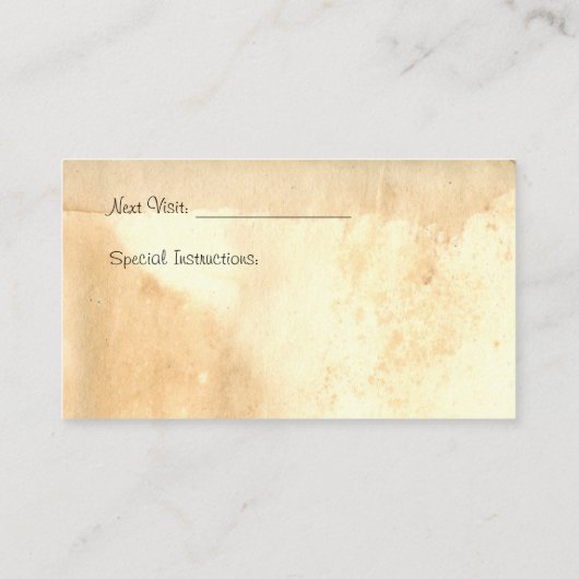 Carte de visite du service de pose pour animaux (Dos)