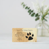 Carte de visite du service de pose pour animaux (Debout devant)