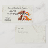 Carte de visite du service de pose pour animaux (Devant / Derrière)