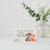 Carte de visite du service de pose pour animaux (Debout devant)