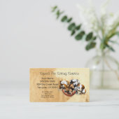 Carte de visite du service de pose pour animaux (Debout devant)