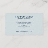 Carte de visite du service de pose pour animaux bl (Dos)