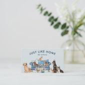 Carte de visite du service de pose pour animaux bl (Debout devant)