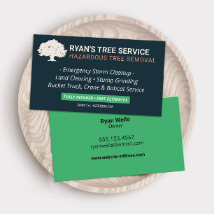 Carte de visite du service de suppression d'arbore