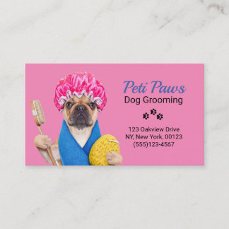 Carte de visite du service de toilettage de chiens