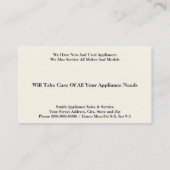 Carte de visite du service de vente et de réparati (Dos)