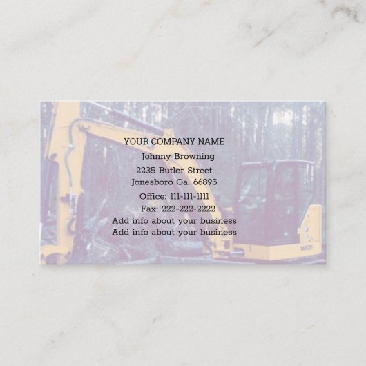 Carte de visite du service d'excavation (Devant)