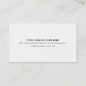 Carte de visite du service d'excavation (Dos)