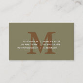 Carte de visite du Service du procureur profession (Dos)