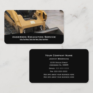 Carte de visite du service Excavateur