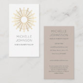 Carte de visite du soleil d'art déco (Devant / Derrière)