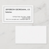 Carte de visite du solliciteur général (Devant / Derrière)