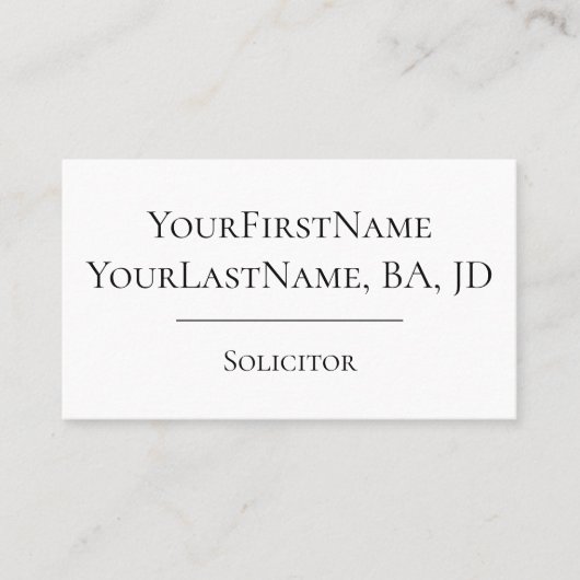 Carte de visite du solliciteur minimaliste (Devant)