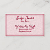 Carte de visite du studio de danse Couple Fleur Ro (Dos)