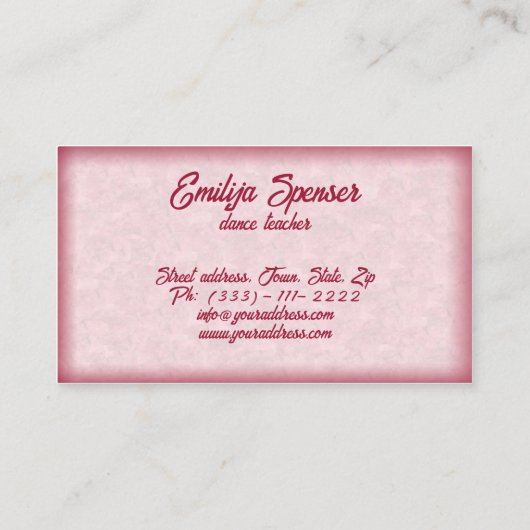 Carte de visite du studio de danse Couple Fleur Ro (Dos)