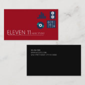 Carte de visite du studio de musique Cool rouge fo (Devant / Derrière)