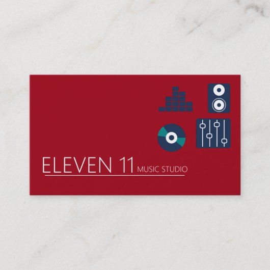 Carte de visite du studio de musique Cool rouge fo (Devant)