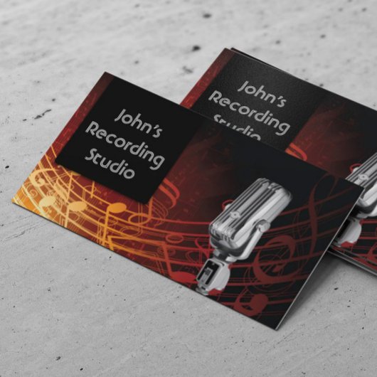 Carte de visite du studio d'enregistrement microph