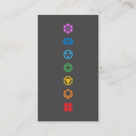 Carte de visite du symbole Chakra - Arc-en-ciel (Devant)