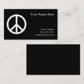Carte de visite du symbole de la paix noire (Devant / Derrière)