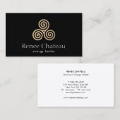 Carte de visite du symbole triple spirale, Triskel (Devant / Derrière)