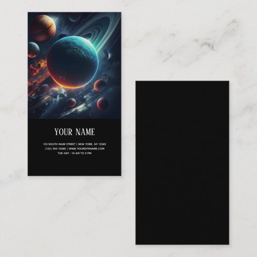 Carte de visite du système solaire (Devant / Derrière)
