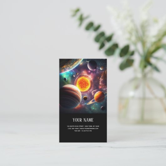 Carte de visite du système solaire (Debout devant)