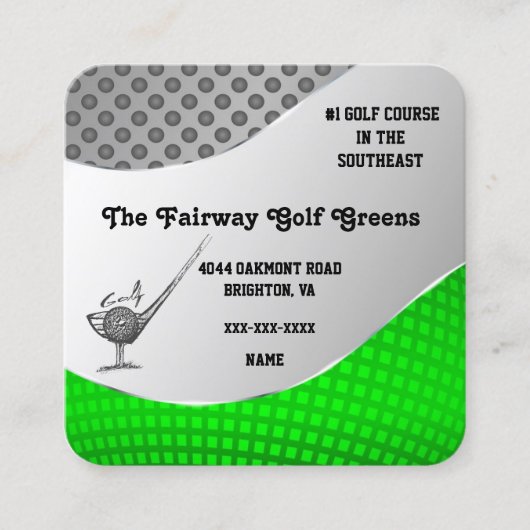 Carte de visite du terrain de golf (Devant)