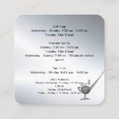 Carte de visite du terrain de golf (Dos)