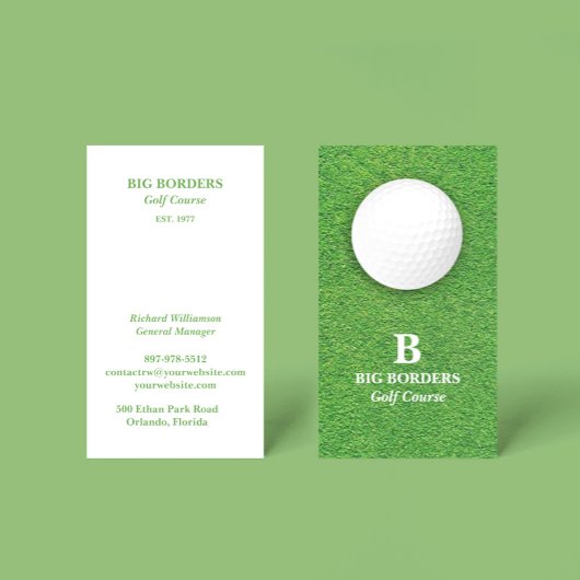 Carte de visite du terrain de golf