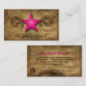 Carte de visite du Texas Star Suede perches roses (Devant / Derrière)