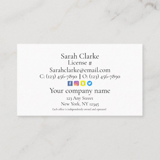 Carte de visite du toit (Dos)